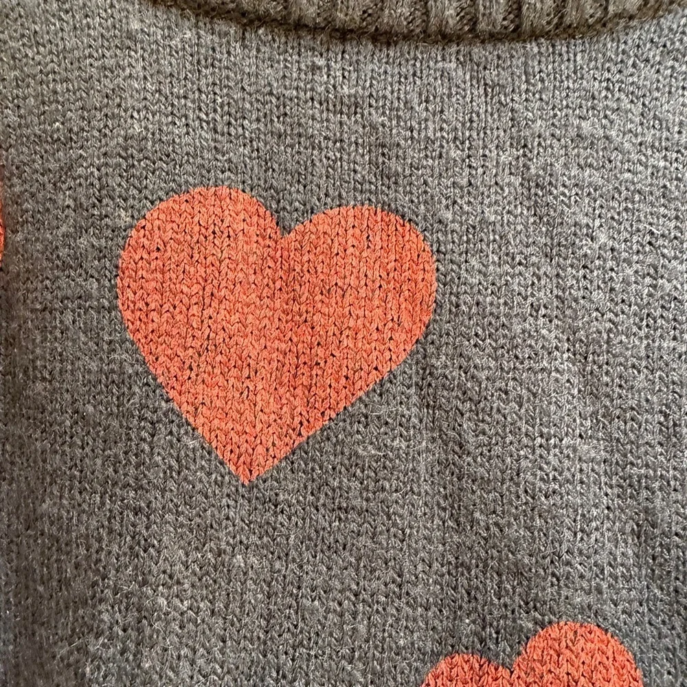 Adam Levine Collection Heart Sweater - Navy and Red Junior Sz L